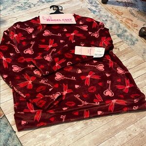 Angel Cult Heart and Key Print Top